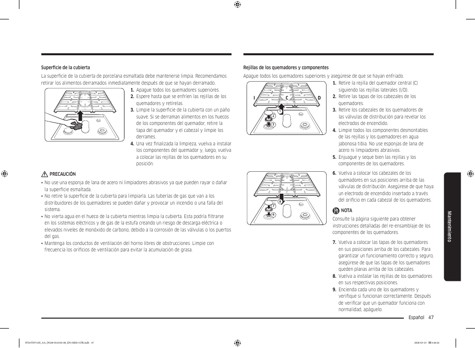 Samsung 30 Inch Slide-in Dual Fuel Smart Range Owner Manual User Manual | Page 115 / 204