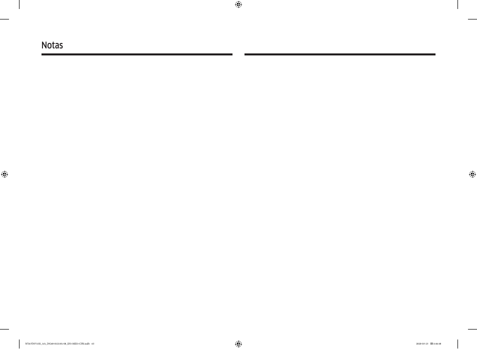 Notas | Samsung 30 Inch Slide-in Dual Fuel Smart Range Owner Manual User Manual | Page 133 / 204