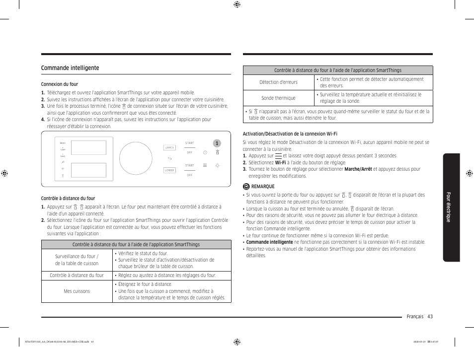 Commande intelligente | Samsung 30 Inch Slide-in Dual Fuel Smart Range Owner Manual User Manual | Page 179 / 204