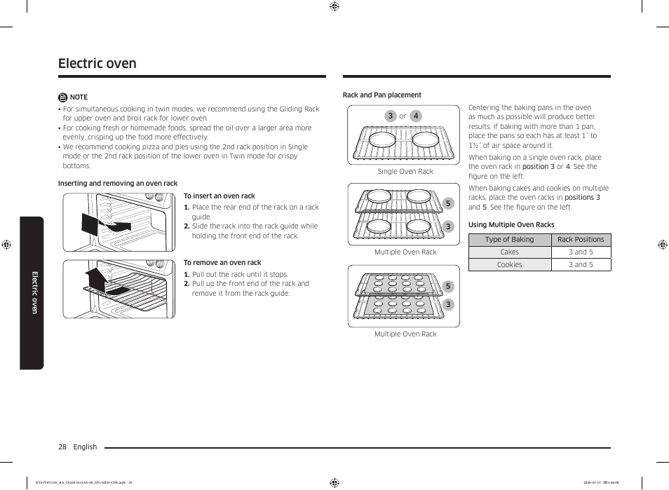 Electric oven | Samsung 30 Inch Slide-in Dual Fuel Smart Range Owner Manual User Manual | Page 28 / 204