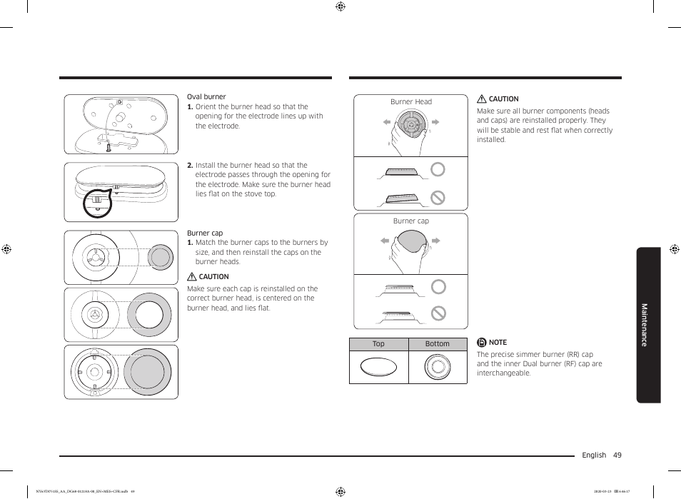 Samsung 30 Inch Slide-in Dual Fuel Smart Range Owner Manual User Manual | Page 49 / 204