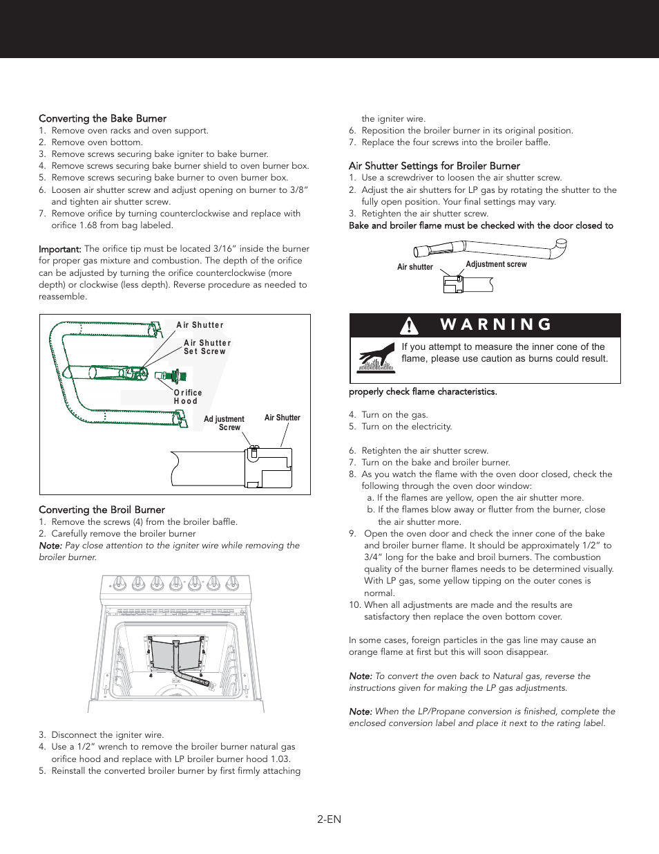 Viking 3 Series 30 Inch Freestanding Gas Range LP/Propane Conversion Kit - RLPKR2 - Installation / Use and Care Instructions User Manual | Page 2 / 8