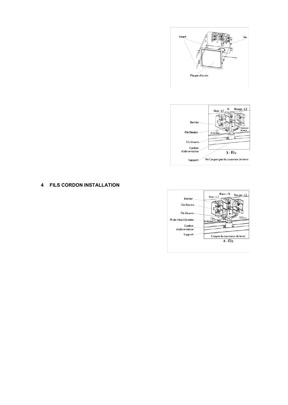 3 fils cordon installation | Avanti 20 Inch Electric Range Installation Guide User Manual | Page 52 / 68