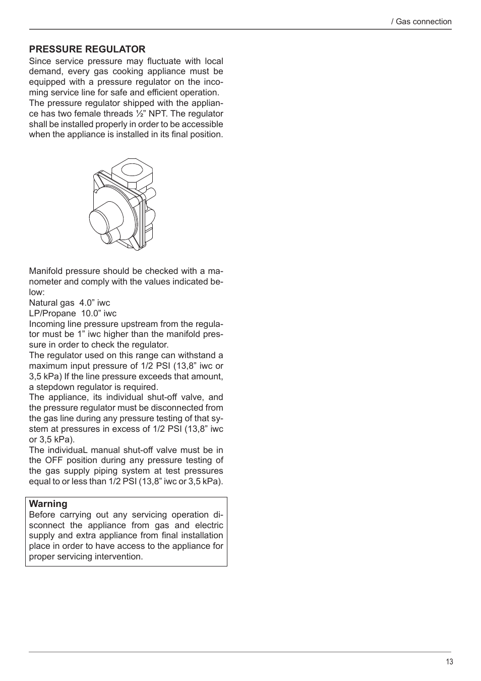 Bertazzoni Master Series 36 Inch Gas Rangetop Installation, Use & Care Manual User Manual | Page 13 / 60