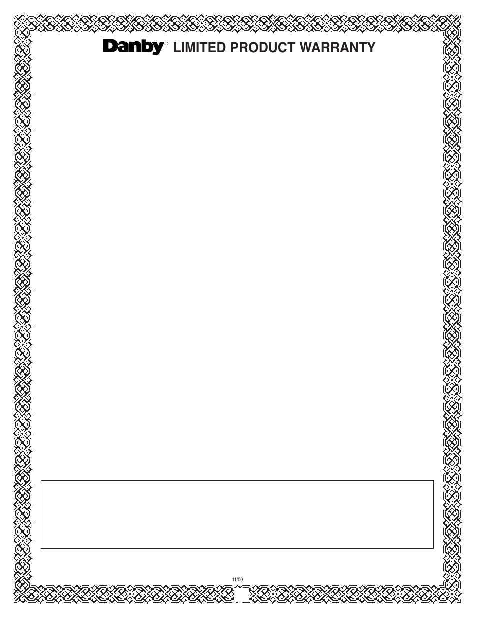 Limited product warranty | Danby DWM99W User Manual | Page 19 / 56