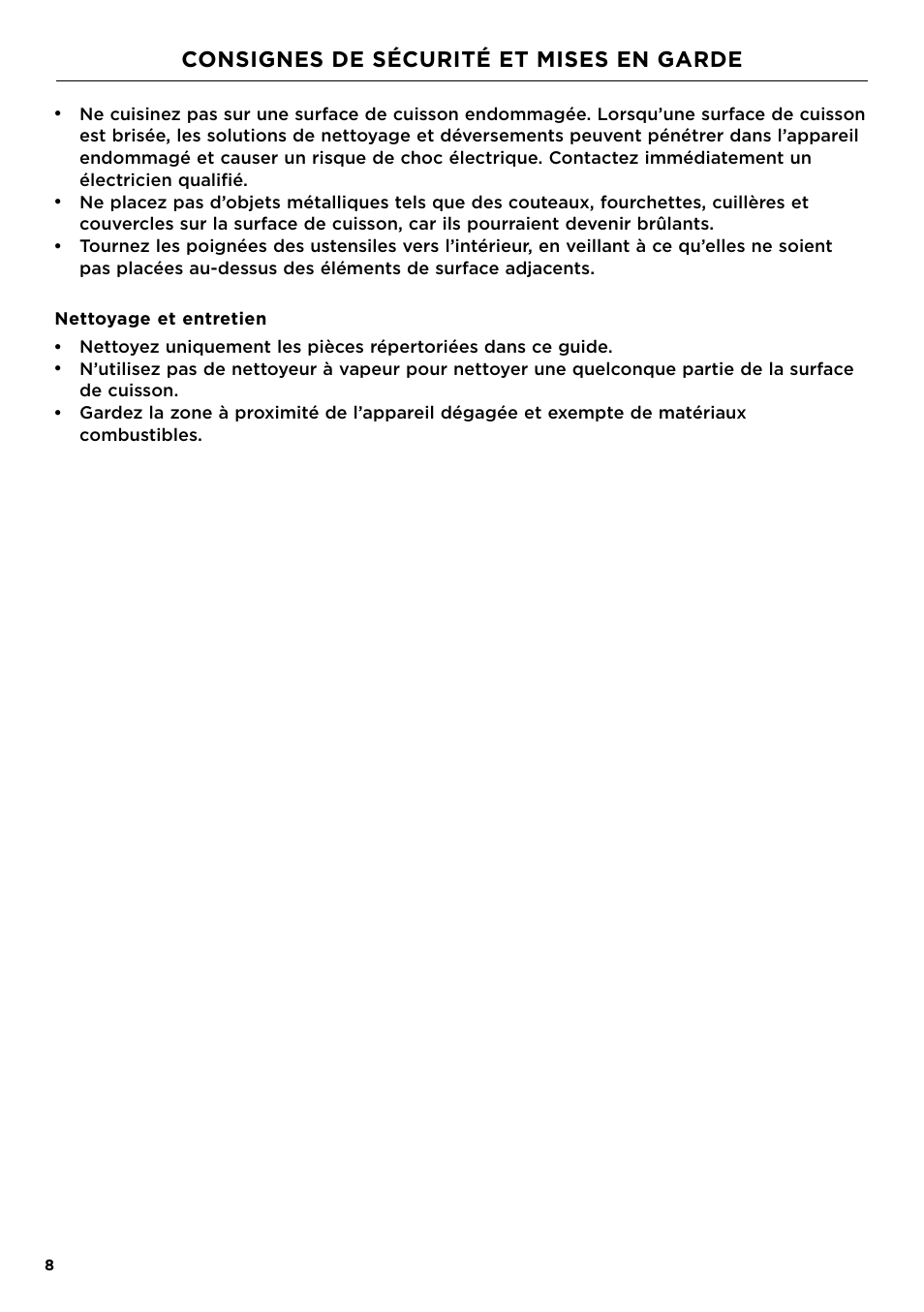 Consignes de sécurité et mises en garde | Fisher & Paykel Series 7 Professional Series 36 Inch Gas Cooktop User Guide User Manual | Page 28 / 40