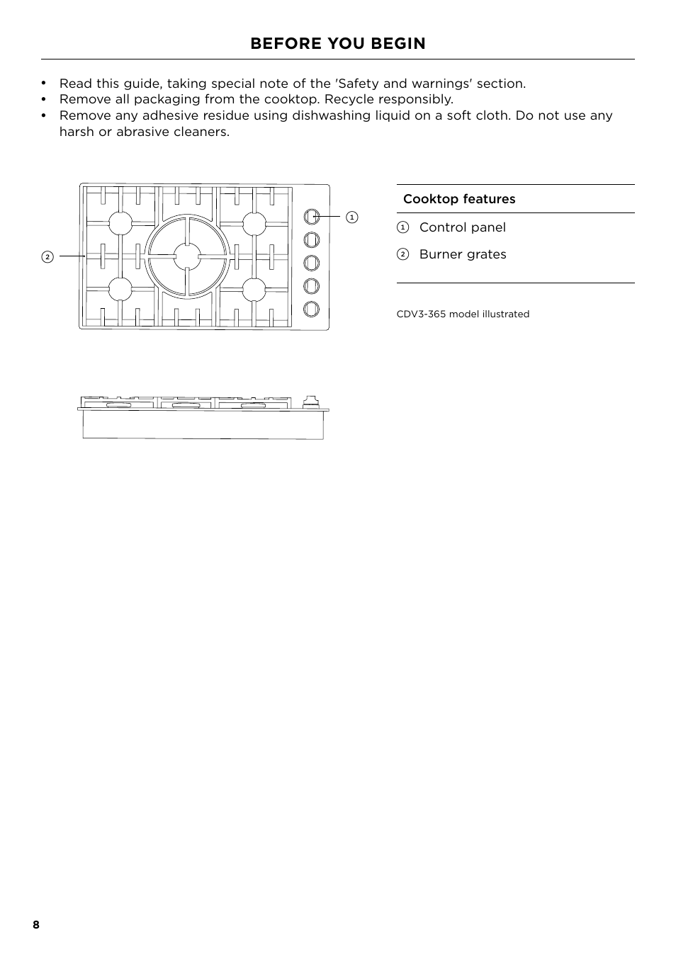 Before you begin | Fisher & Paykel Series 7 Professional Series 36 Inch Gas Cooktop User Guide User Manual | Page 8 / 40