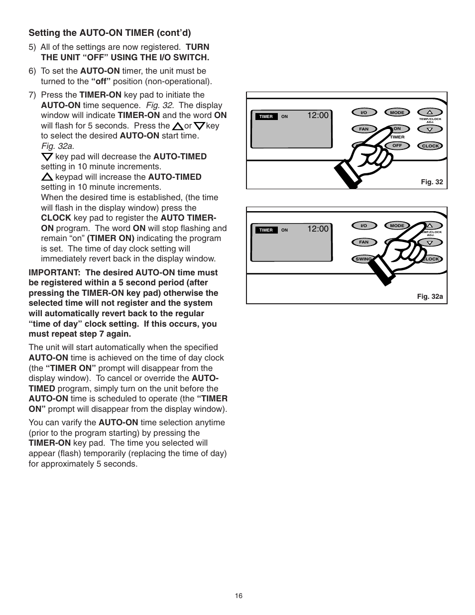 Setting the auto-on timer (cont’d) | Danby SPAC8499 User Manual | Page 34 / 71