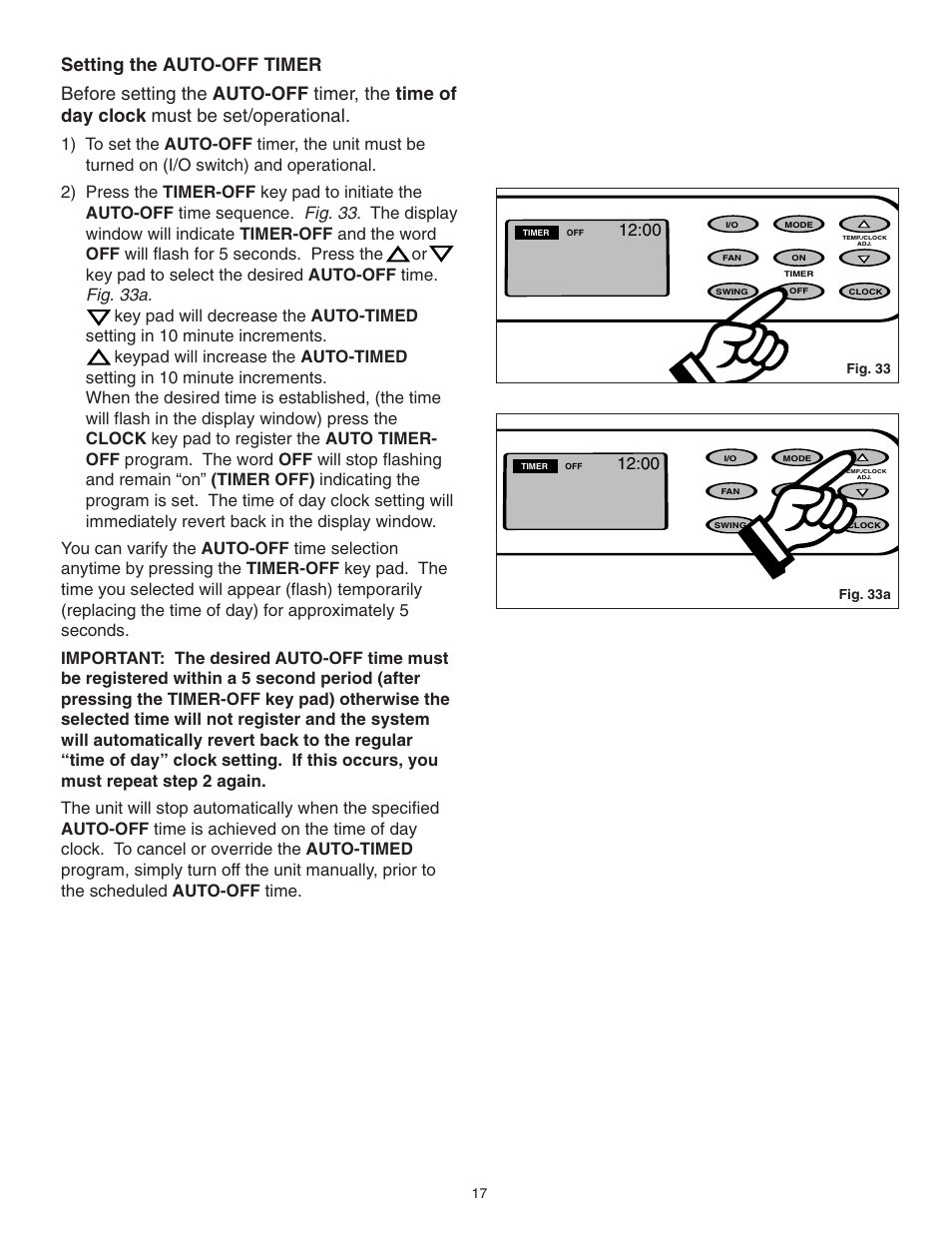 Fig. 33, Fig. 33a 17 | Danby SPAC8499 User Manual | Page 35 / 71