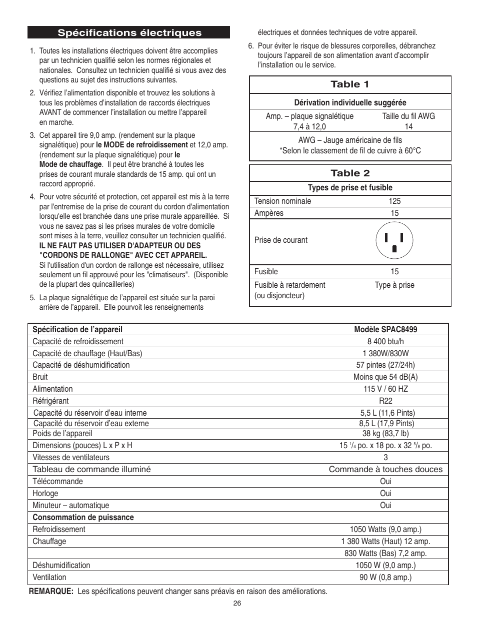 Danby SPAC8499 User Manual | Page 54 / 71