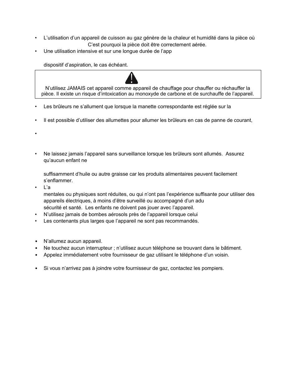 Warning | Summit 30 Inch Gas Cooktop Use and Care Manual User Manual | Page 25 / 40