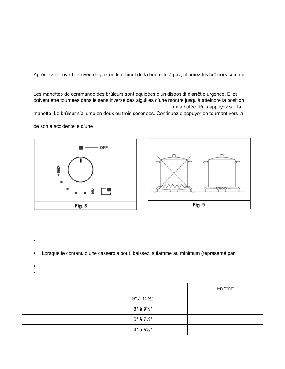 Utilisation de la table de cuisson | Summit 30 Inch Gas Cooktop Use and Care Manual User Manual | Page 36 / 40
