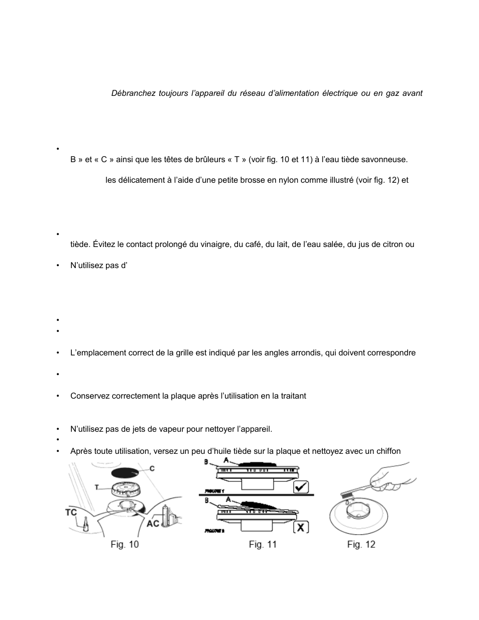 Nettoyage | Summit 30 Inch Gas Cooktop Use and Care Manual User Manual | Page 38 / 40