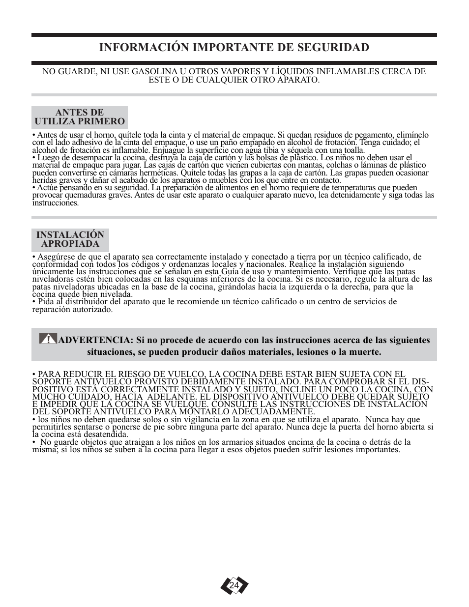 Información importante de seguridad | Danby DER3099BL User Manual | Page 23 / 32