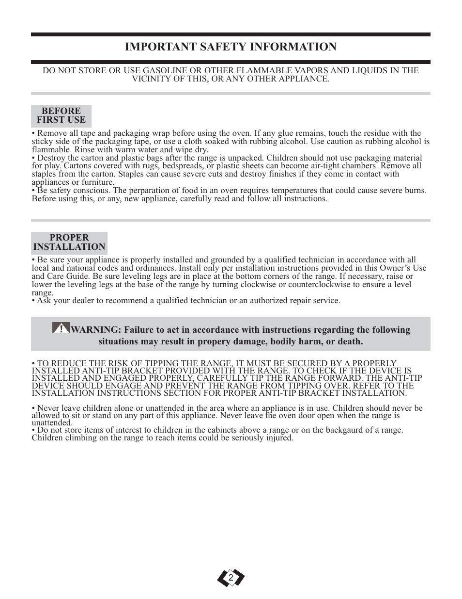 Important safety information | Danby DER3099BL User Manual | Page 3 / 32