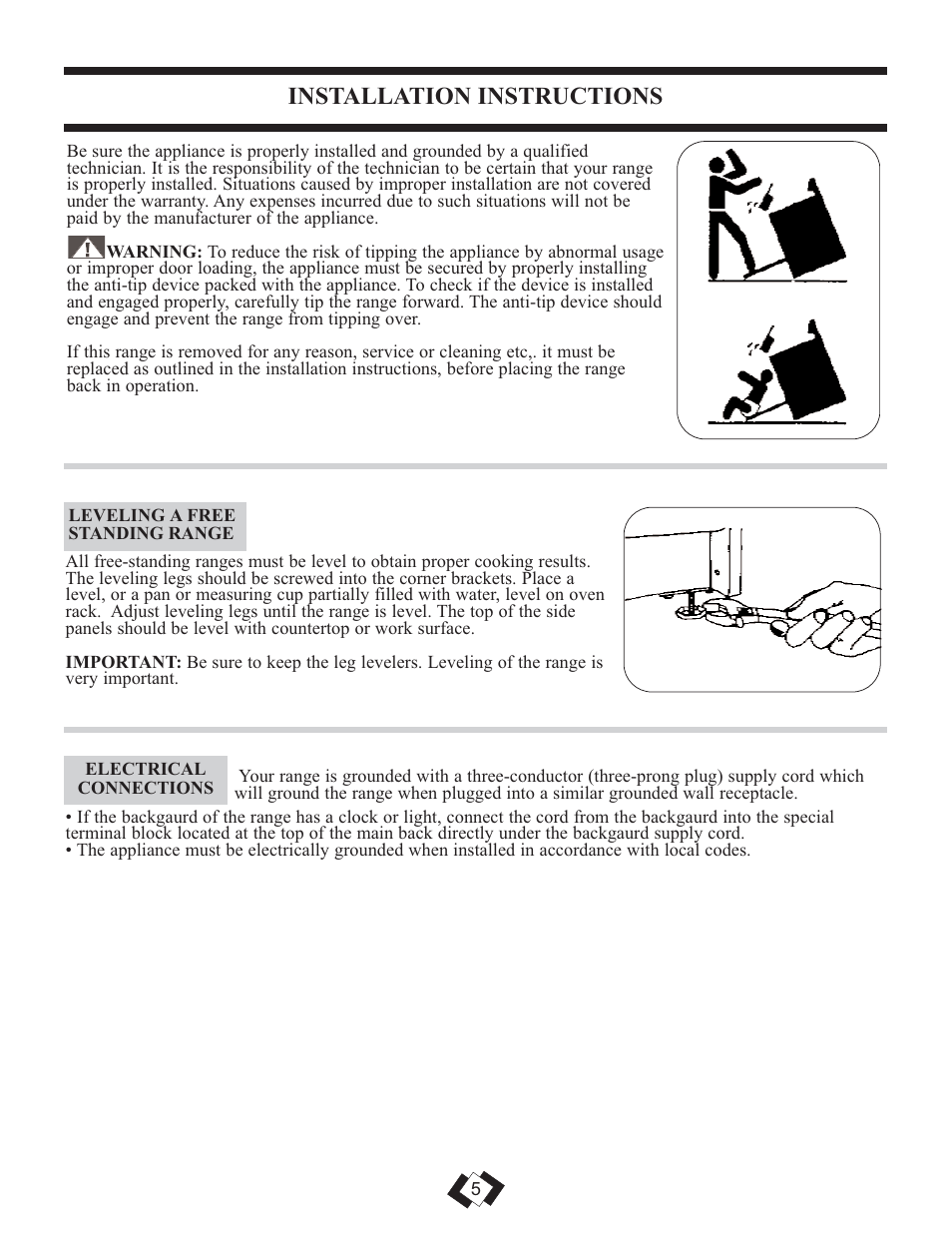 Installation instructions | Danby DER3099BL User Manual | Page 6 / 32