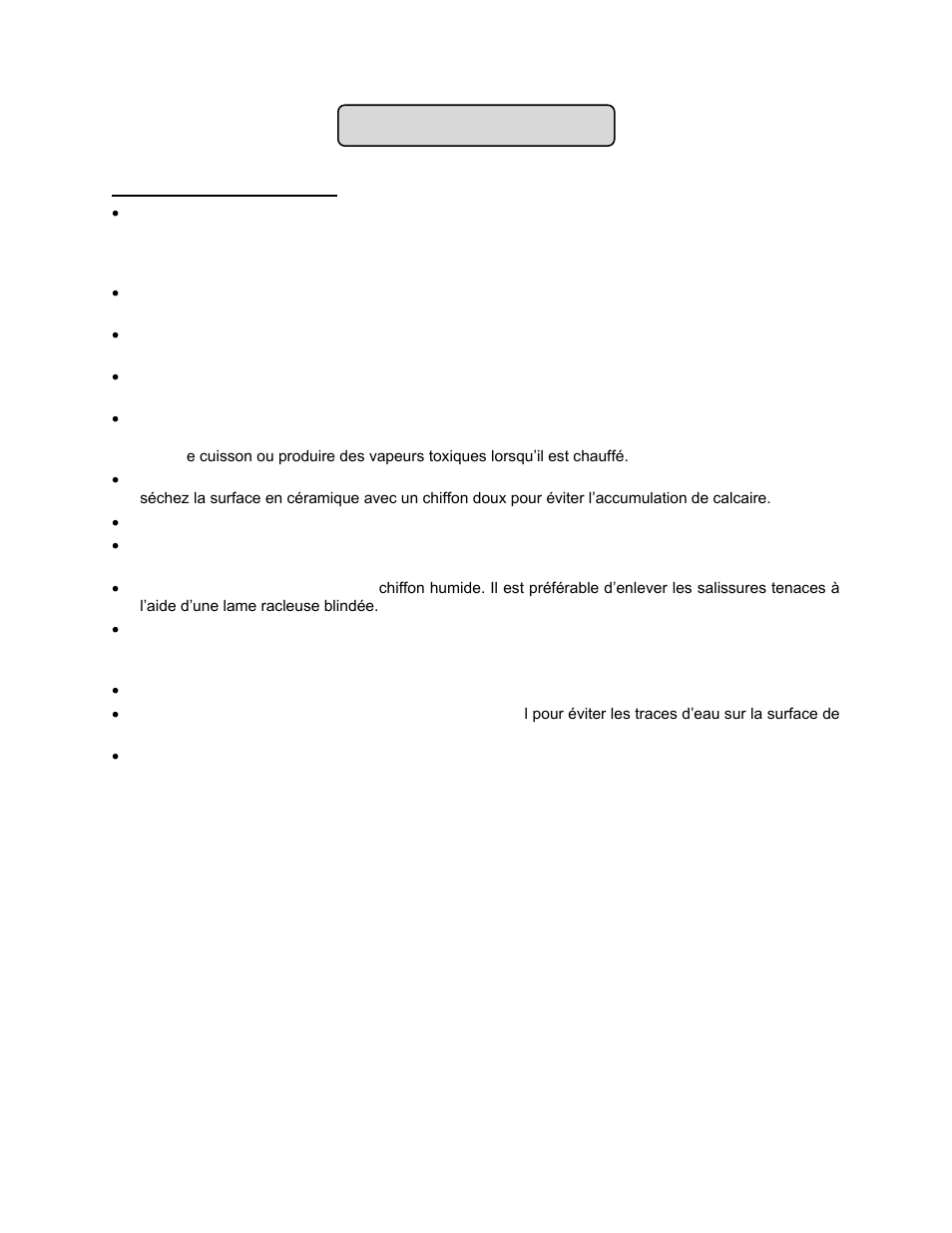 Soin et entretien | Summit 24 Inch Electric Cooktop User & Care Manual User Manual | Page 27 / 28