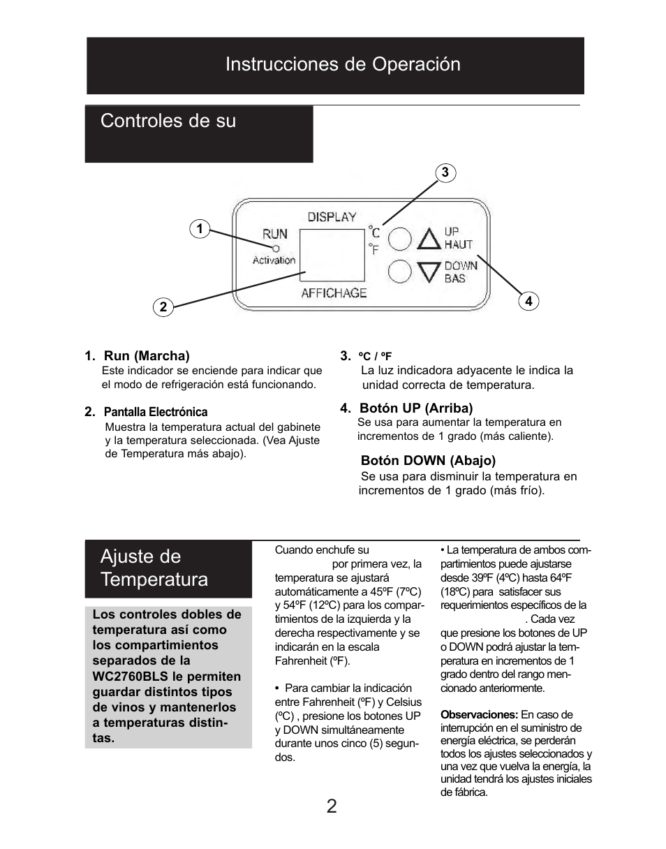 Controles de su centro de bebidas | Danby DBC2760BLS User Manual | Page 29 / 35