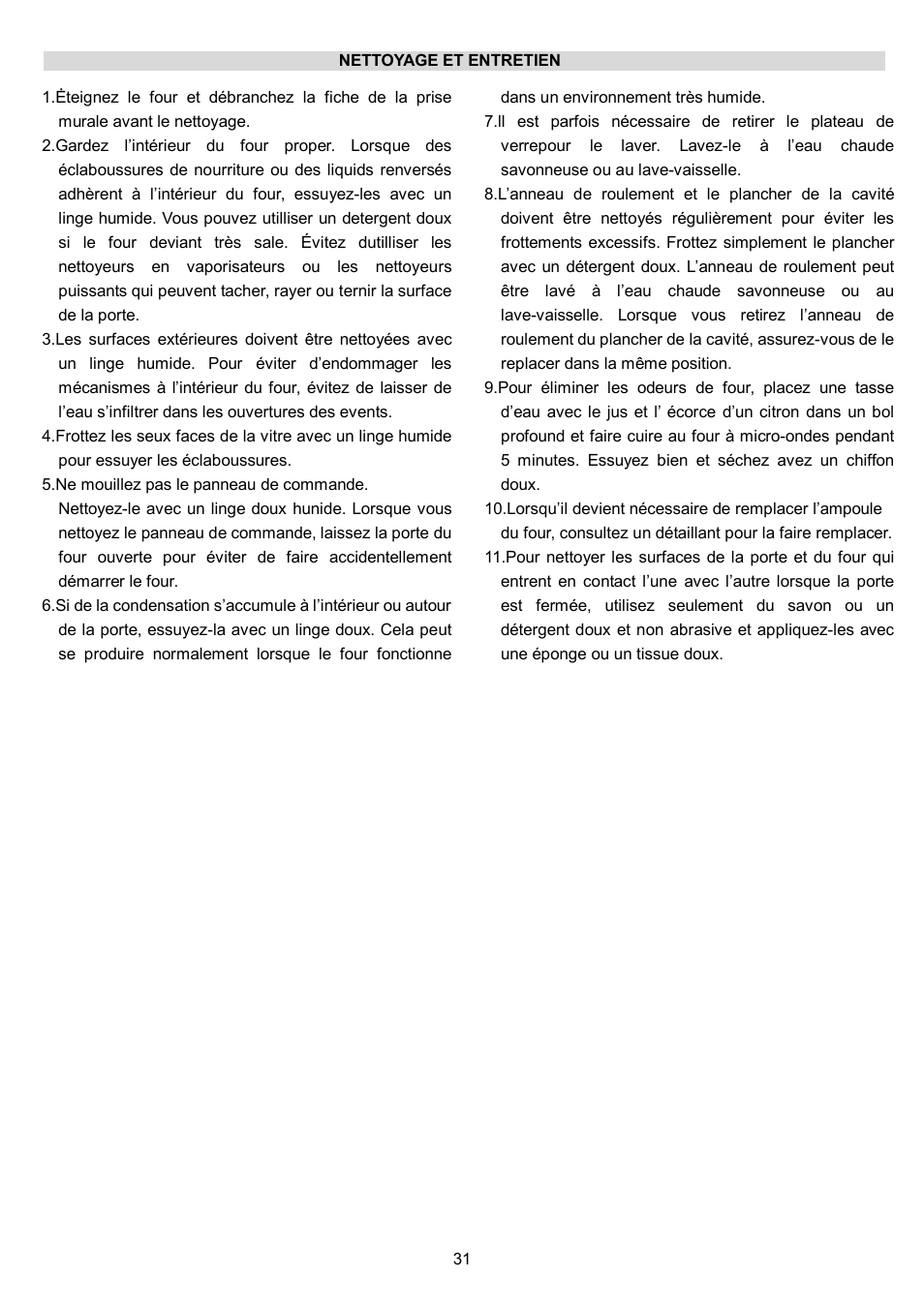 Danby DMW1104BL User Manual | Page 34 / 52