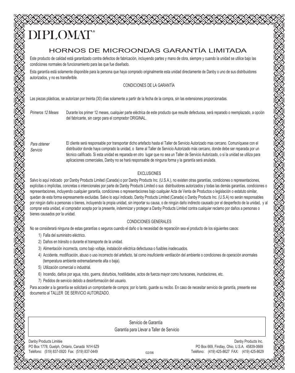 Danby DMW1104BL User Manual | Page 51 / 52
