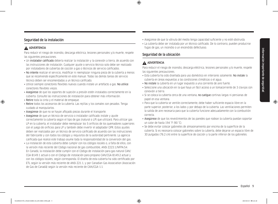 Samsung 36 Inch Gas Smart Cooktop Owner's Manual User Manual | Page 41 / 96