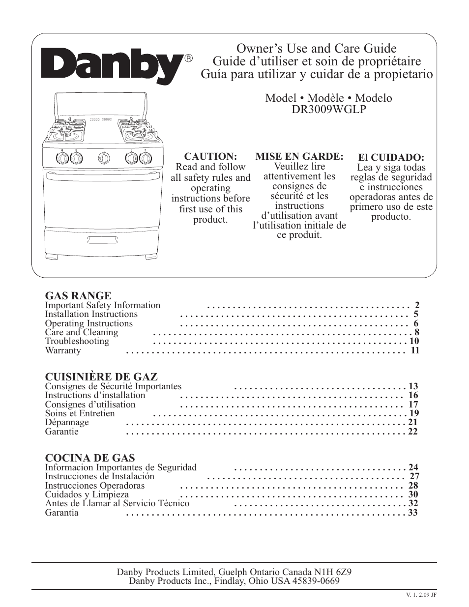 Danby DR3009WGLP User Manual | 35 pages