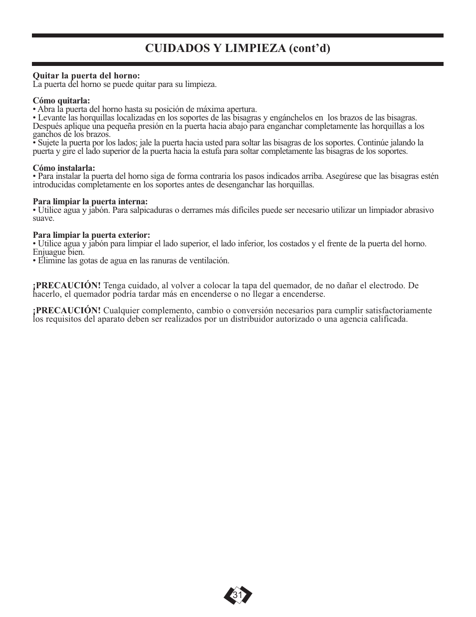 Cuidados y limpieza (cont’d) | Danby DR3009WGLP User Manual | Page 21 / 35