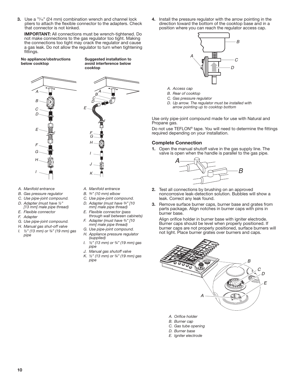 Whirlpool 30 Inch Gas Cooktop Installation Guide User Manual | Page 10 / 23