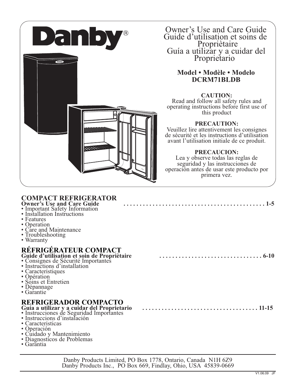 Danby DCRM71BLDB User Manual | 14 pages