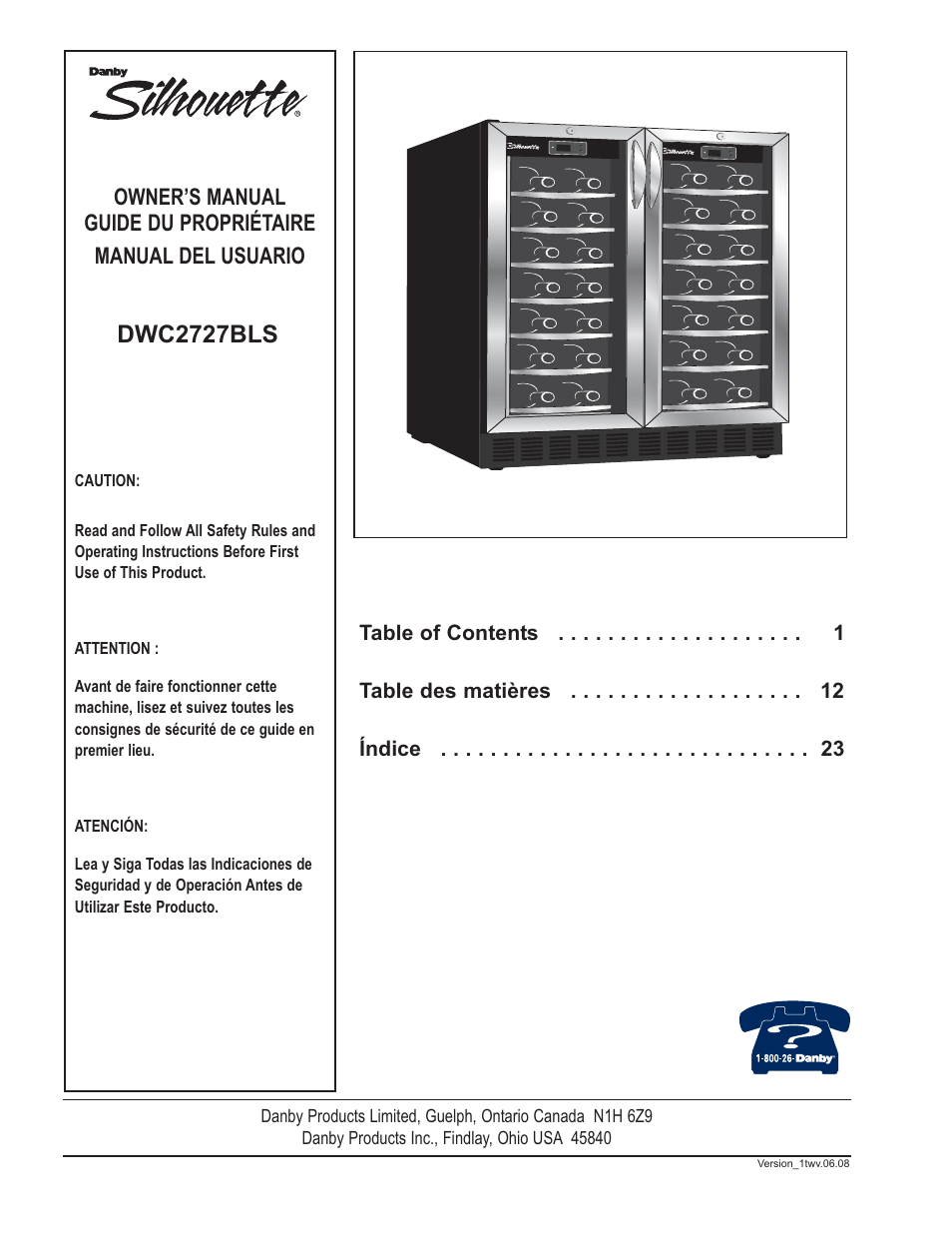 Danby DWC2727BLS User Manual | 34 pages