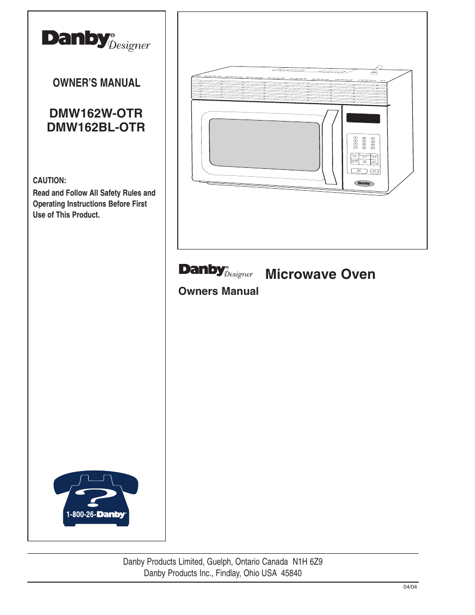 Danby DMW162BL-OTR User Manual | 39 pages