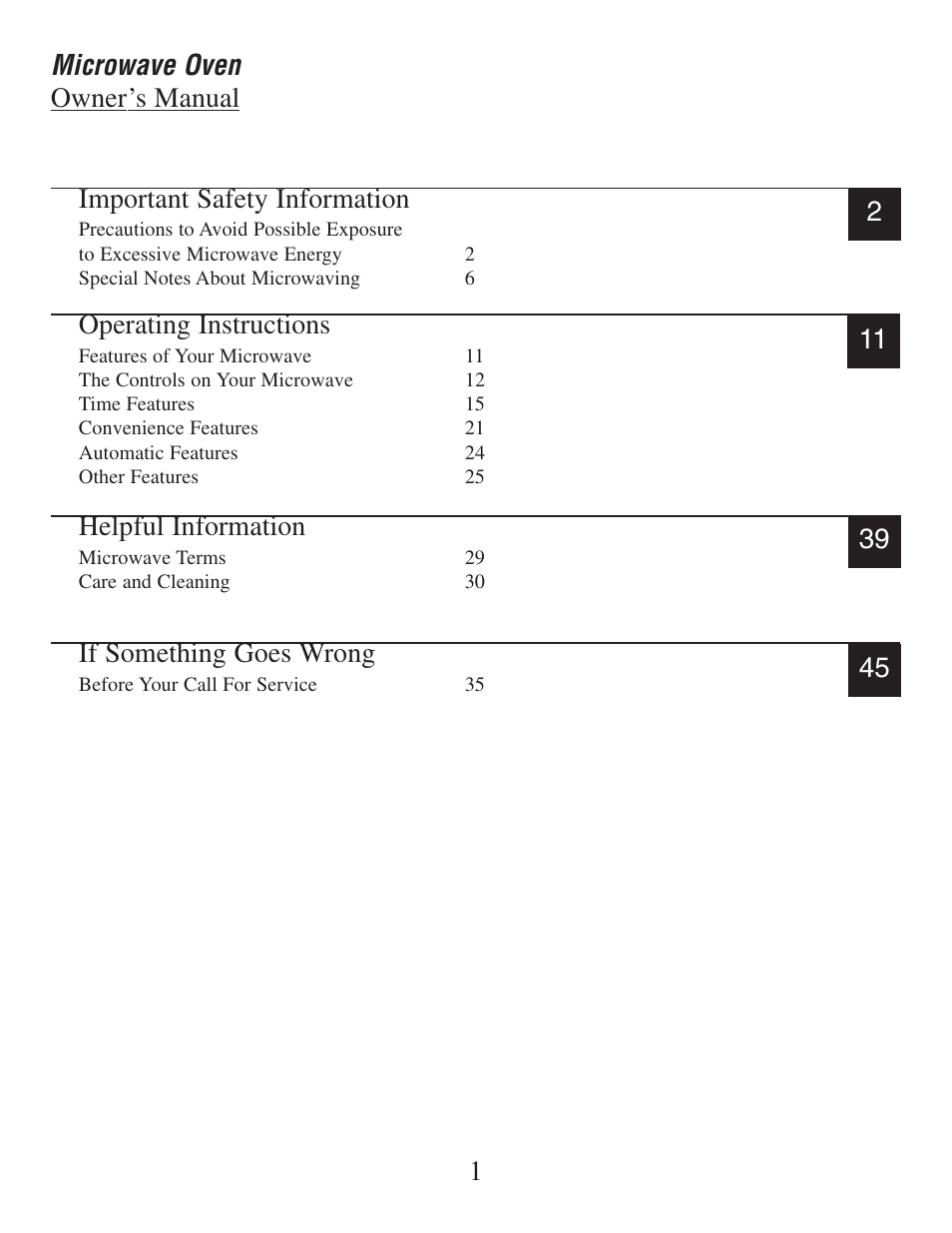Operating instructions, Helpful information, If something goes wrong | Danby DMW162BL-OTR User Manual | Page 2 / 39