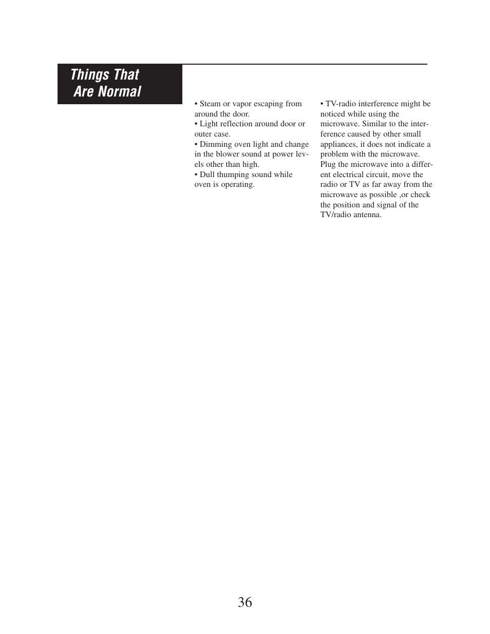 36 things that are normal | Danby DMW162BL-OTR User Manual | Page 37 / 39