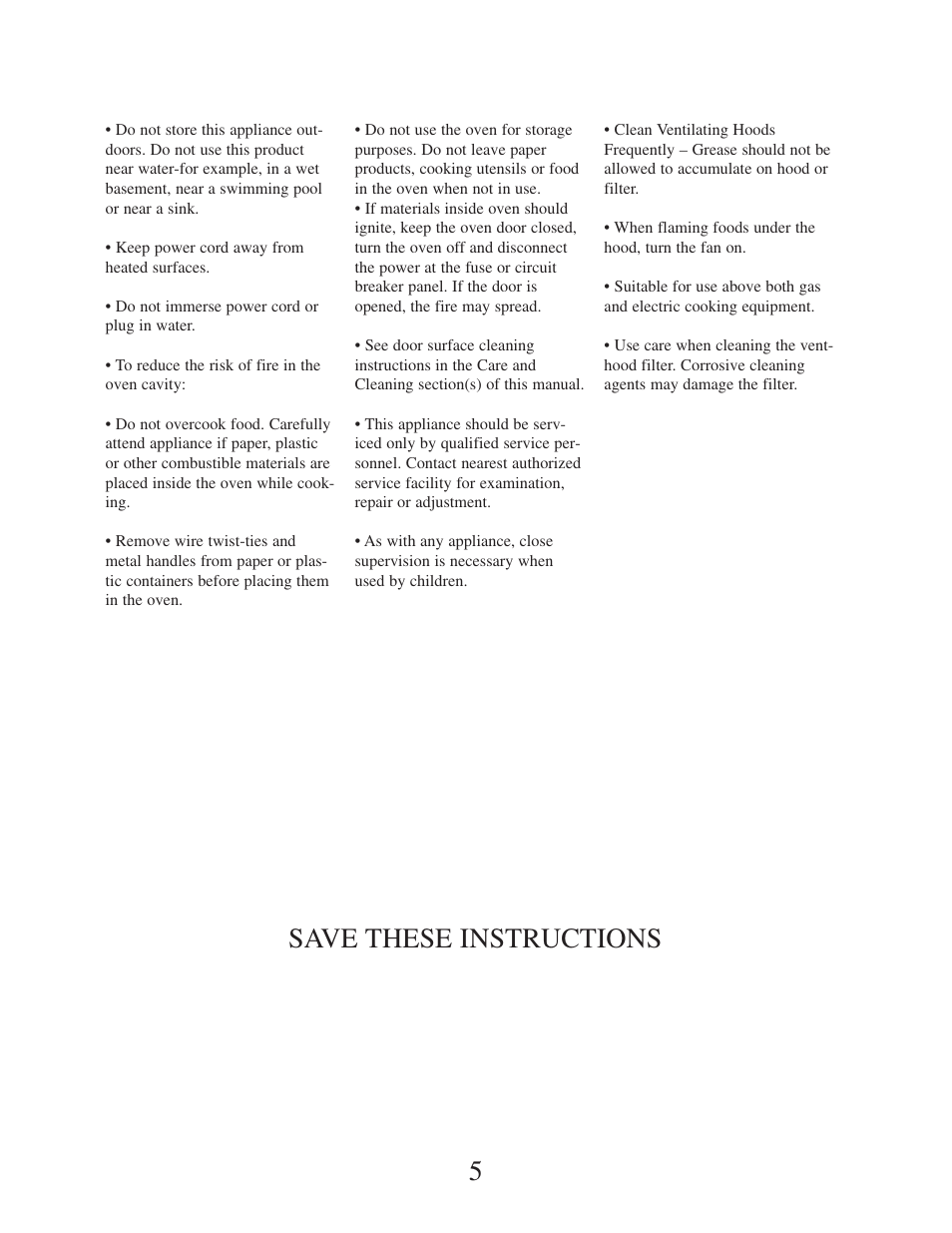 Save these instructions 5 | Danby DMW162BL-OTR User Manual | Page 6 / 39