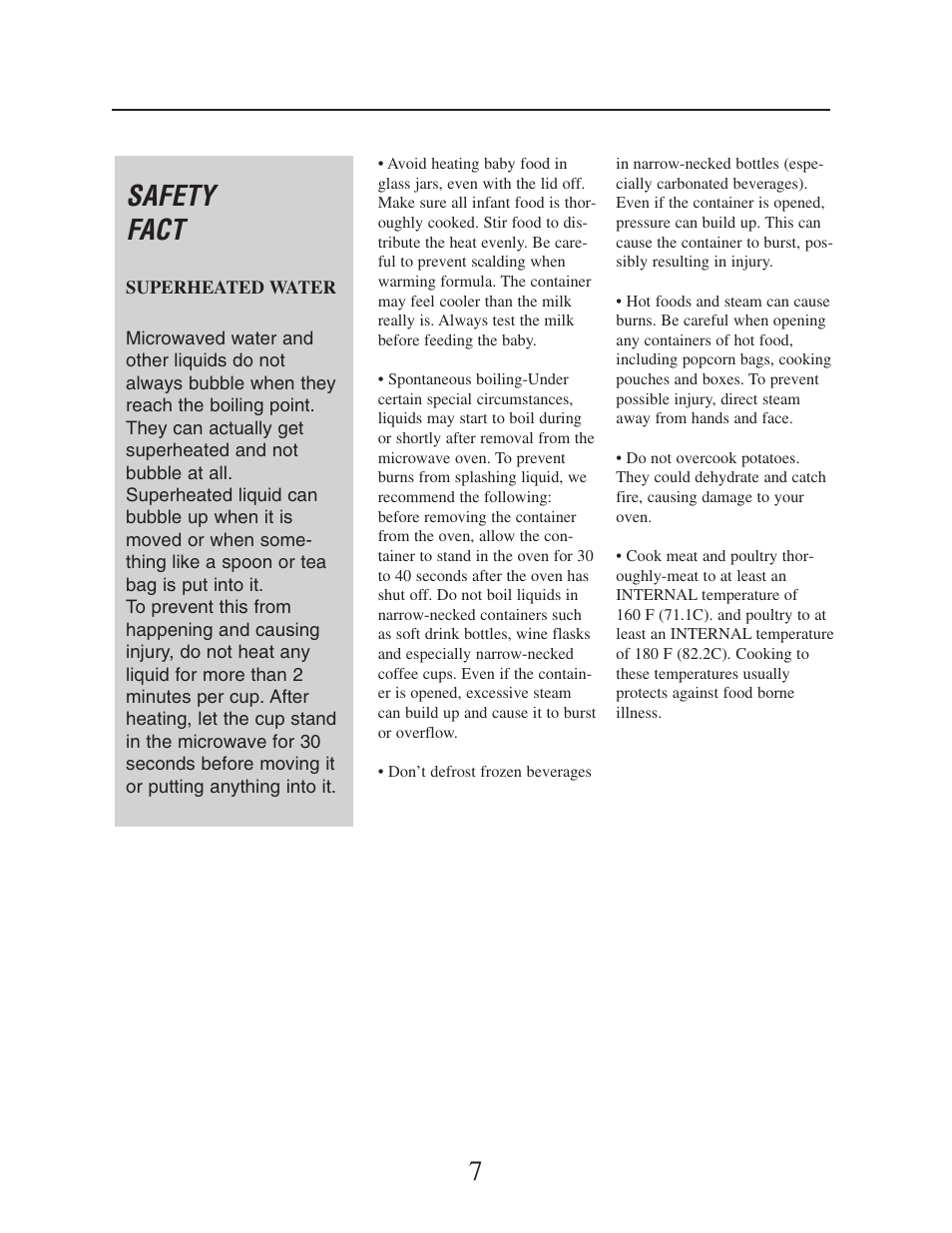 Safety fact | Danby DMW162BL-OTR User Manual | Page 8 / 39