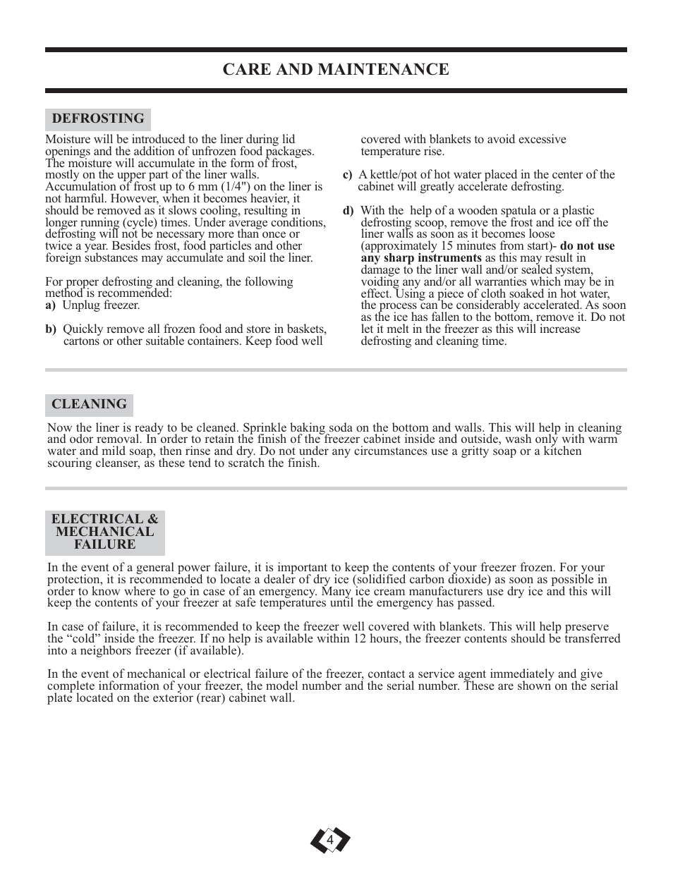Care and maintenance | Danby DCFM289WDD User Manual | Page 5 / 18
