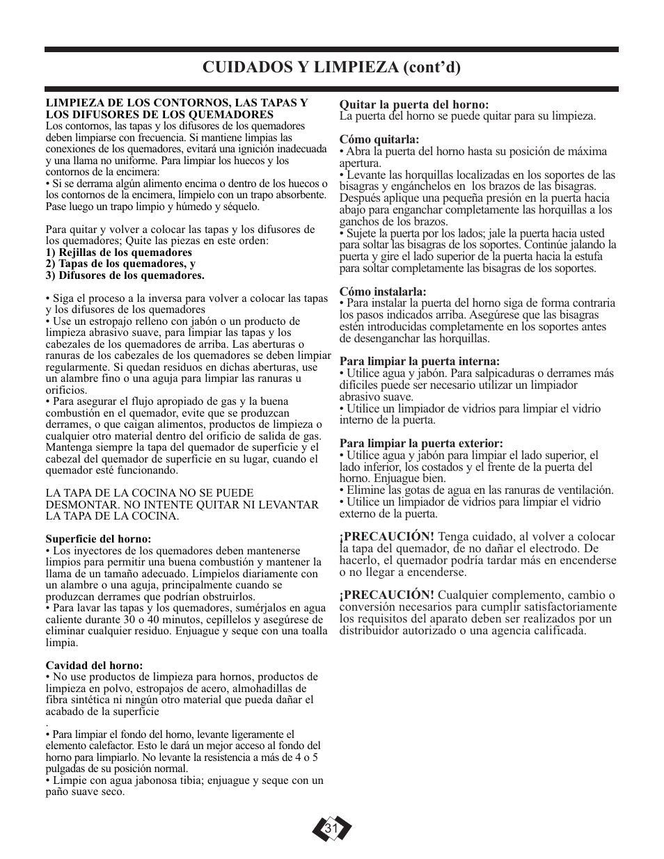 Cuidados y limpieza (cont’d) | Danby DR399BLSGLP User Manual | Page 21 / 35