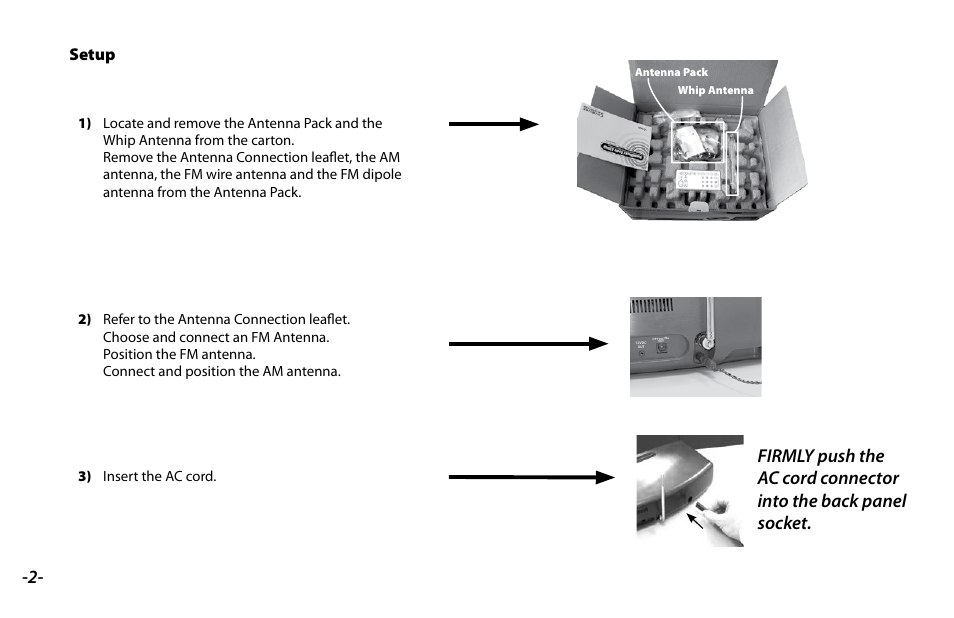 Setup | Acreative 820HD User Manual | Page 4 / 20