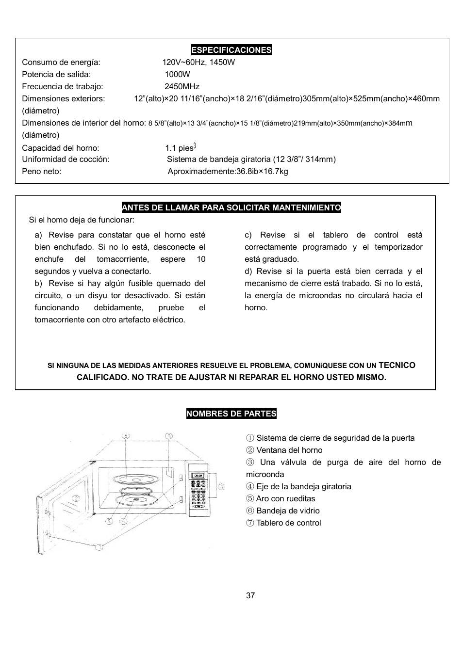 Danby DMW1048SS User Manual | Page 38 / 49