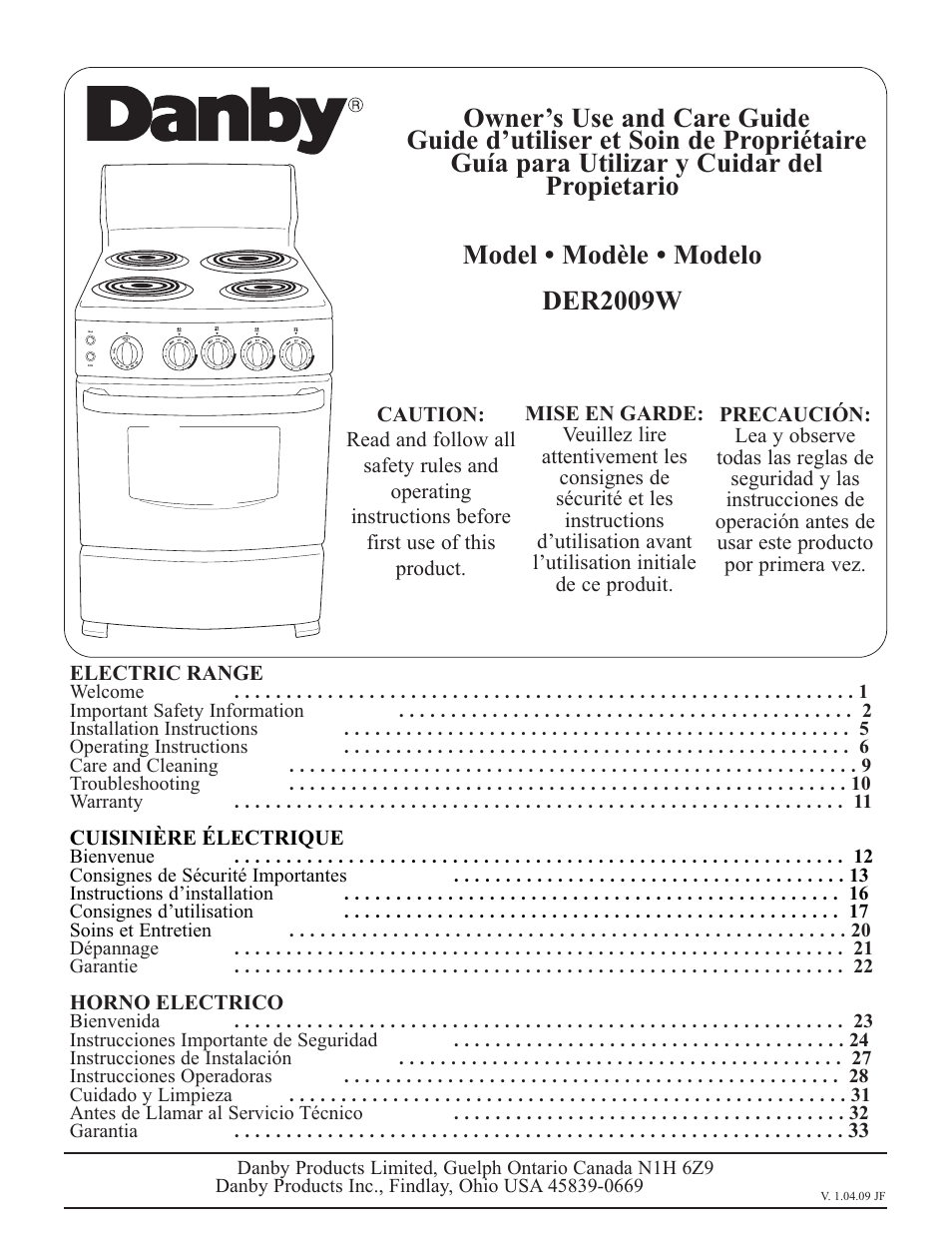 Danby DER2009W User Manual | 32 pages