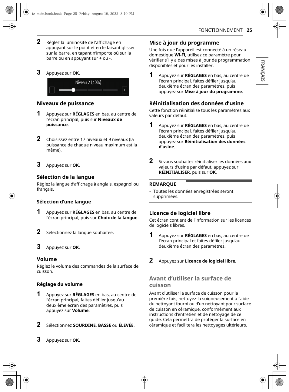 Avant d’utiliser la surface de cuisson | LG Studio 36 Inch Induction Cooktop Owners Guide User Manual | Page 123 / 148