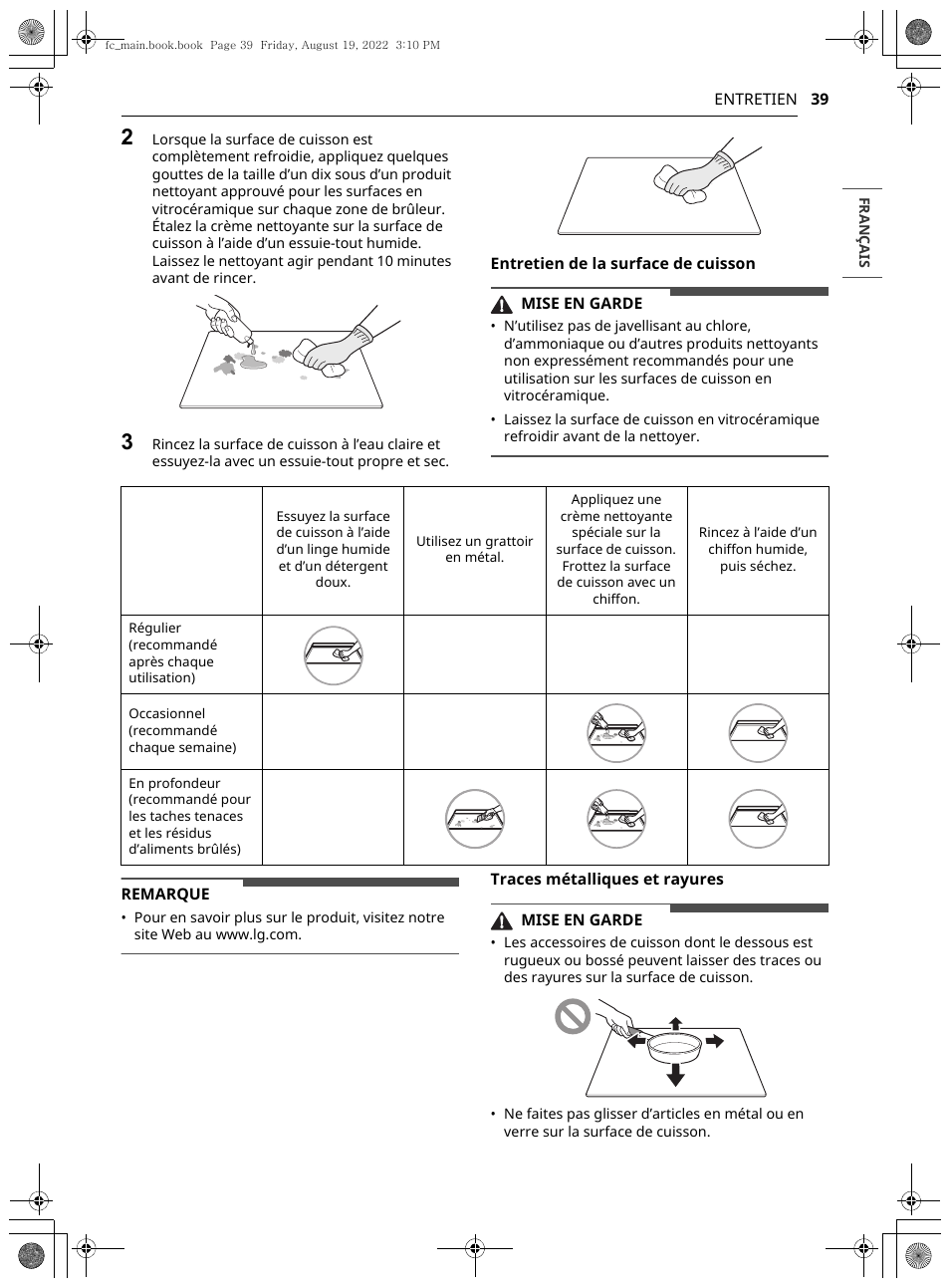 LG Studio 36 Inch Induction Cooktop Owners Guide User Manual | Page 137 / 148