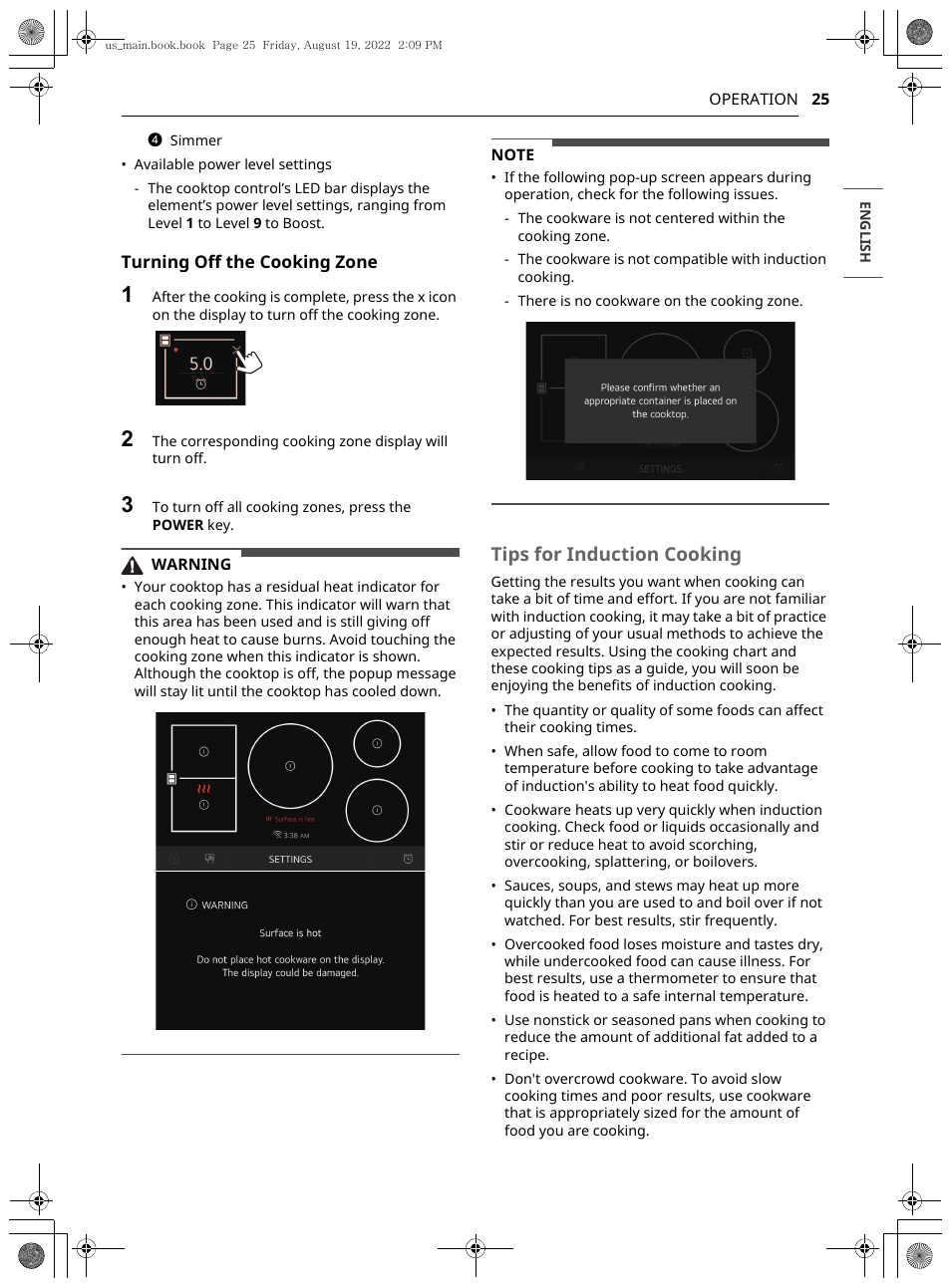 Tips for induction cooking | LG Studio 36 Inch Induction Cooktop Owners Guide User Manual | Page 25 / 148