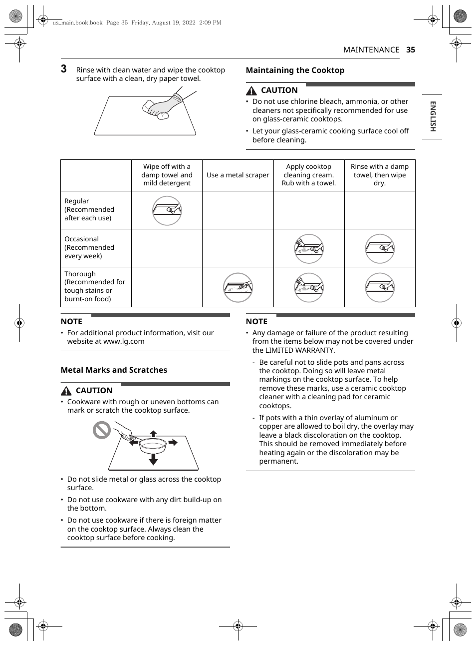 LG Studio 36 Inch Induction Cooktop Owners Guide User Manual | Page 35 / 148