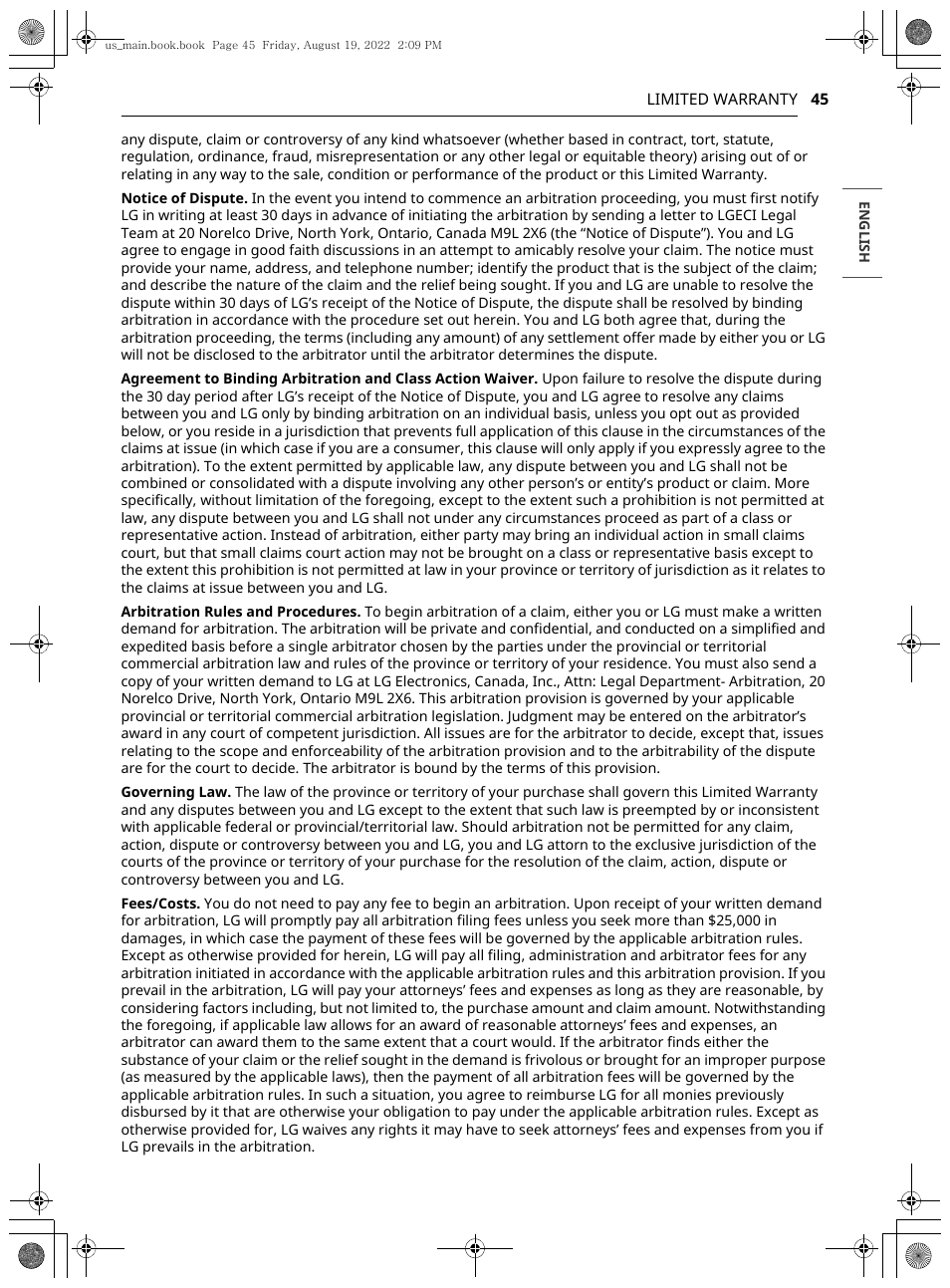 LG Studio 36 Inch Induction Cooktop Owners Guide User Manual | Page 45 / 148