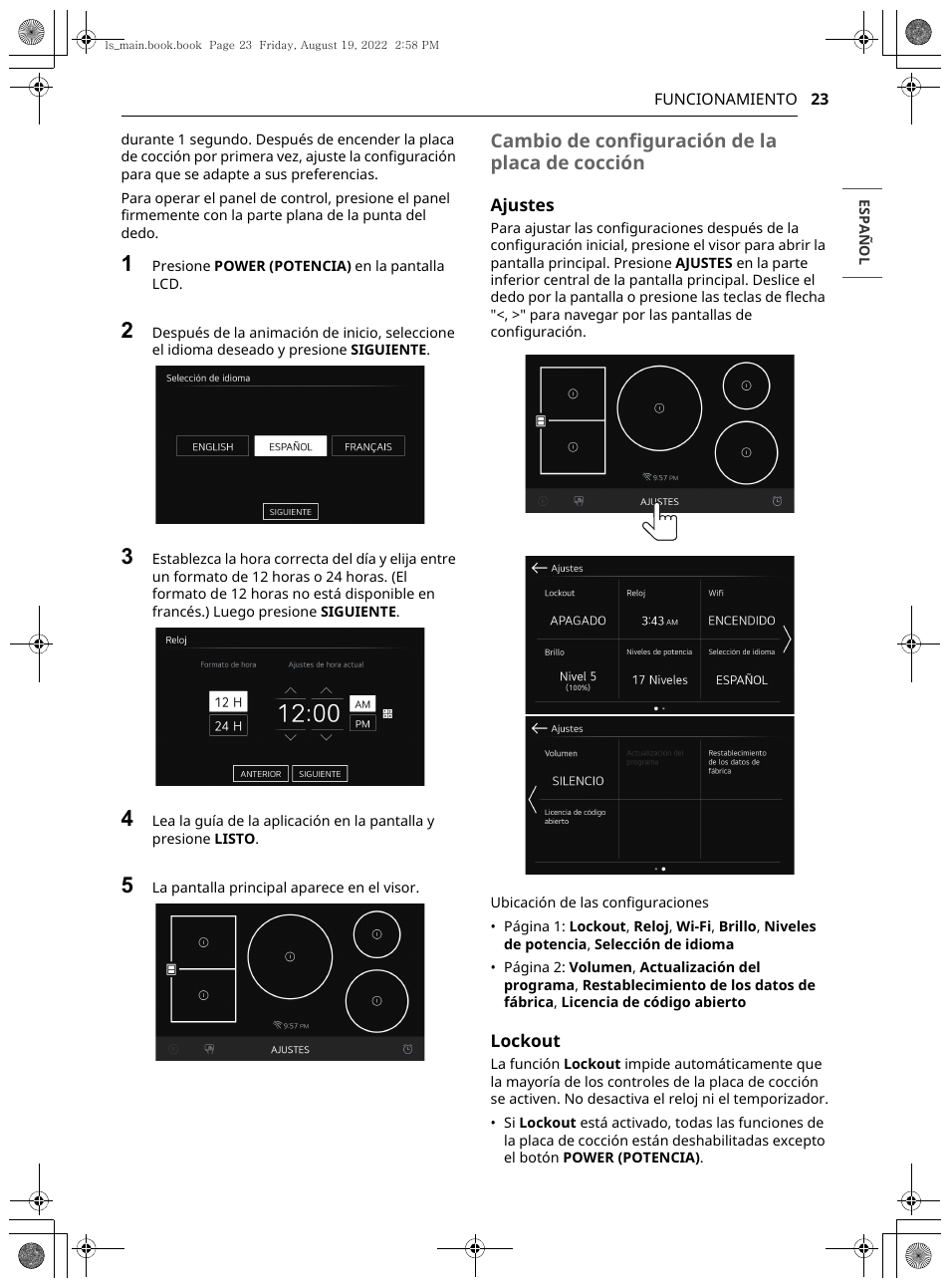 Cambio de configuración de la placa de cocción | LG Studio 36 Inch Induction Cooktop Owners Guide User Manual | Page 71 / 148