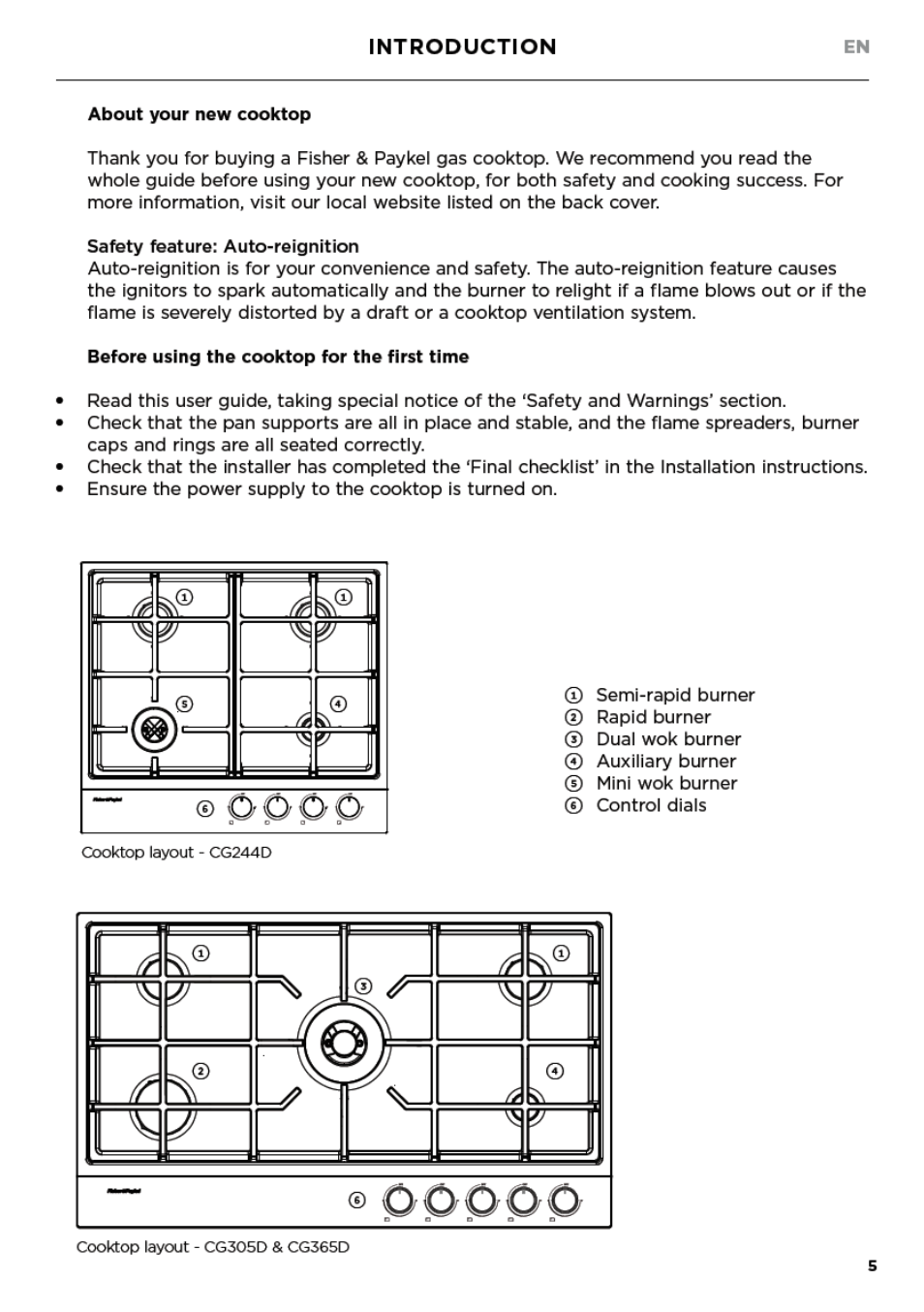 Fisher & Paykel Series 7 Contemporary Series 30 Inch Gas Cooktop User Guide User Manual | Page 7 / 38