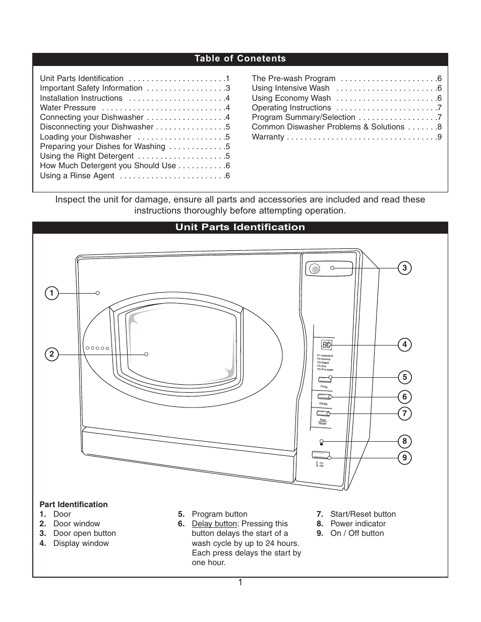 Danby DDW497W User Manual | Page 2 / 9