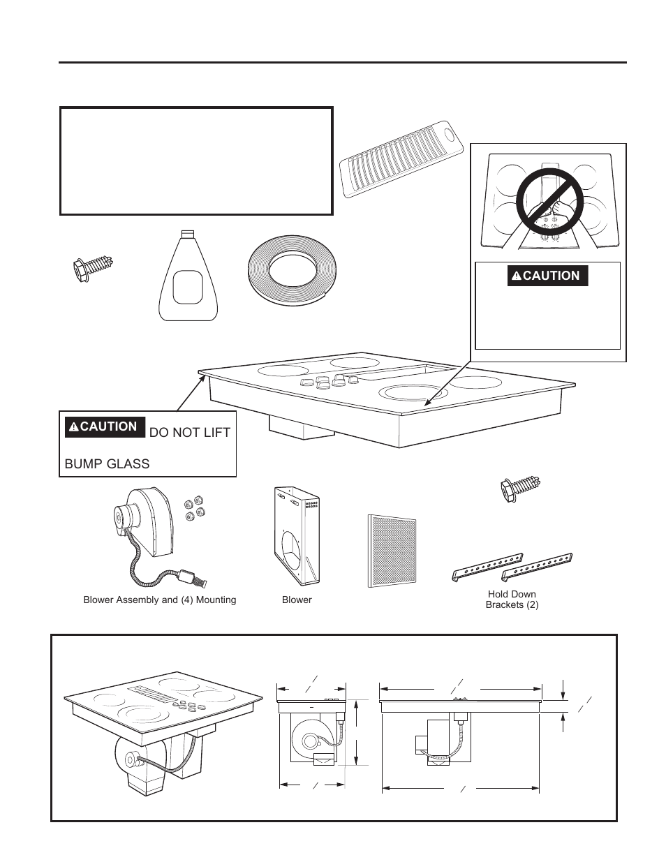 Installation instructions, Inst alla tion instructions, Unpacking your cooktop | 30" cooktop (dimensions for reference only), Caution | GE Profile 30 Inch Electric Cooktop Owners Guide User Manual | Page 16 / 58
