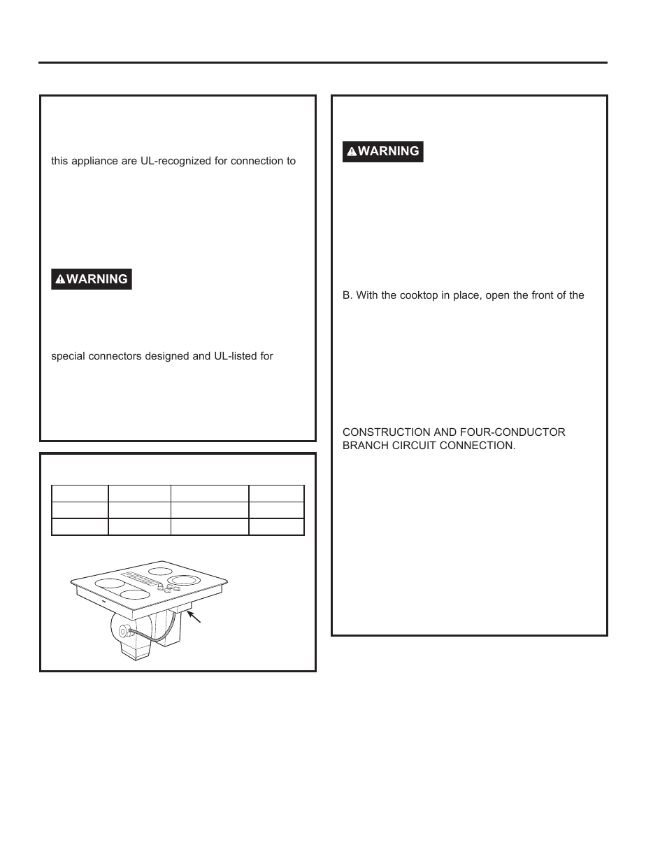 Cooktop installation (cont.), Before making electrical connections, Electrical requirements | Making electrical connections | GE Profile 30 Inch Electric Cooktop Owners Guide User Manual | Page 23 / 58